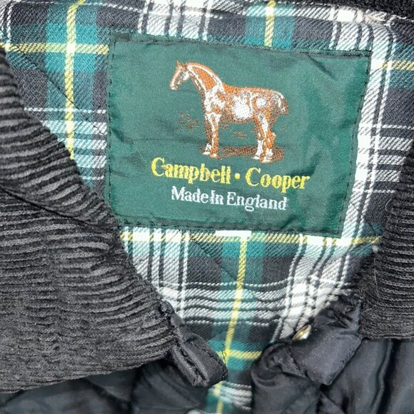 campbell cooper England black quilted plaid classic equestrian field jac… - Picture 2 of 5